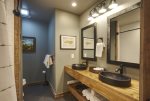 Hallway Bath - Twin Sinks, Mirrors and Lighting